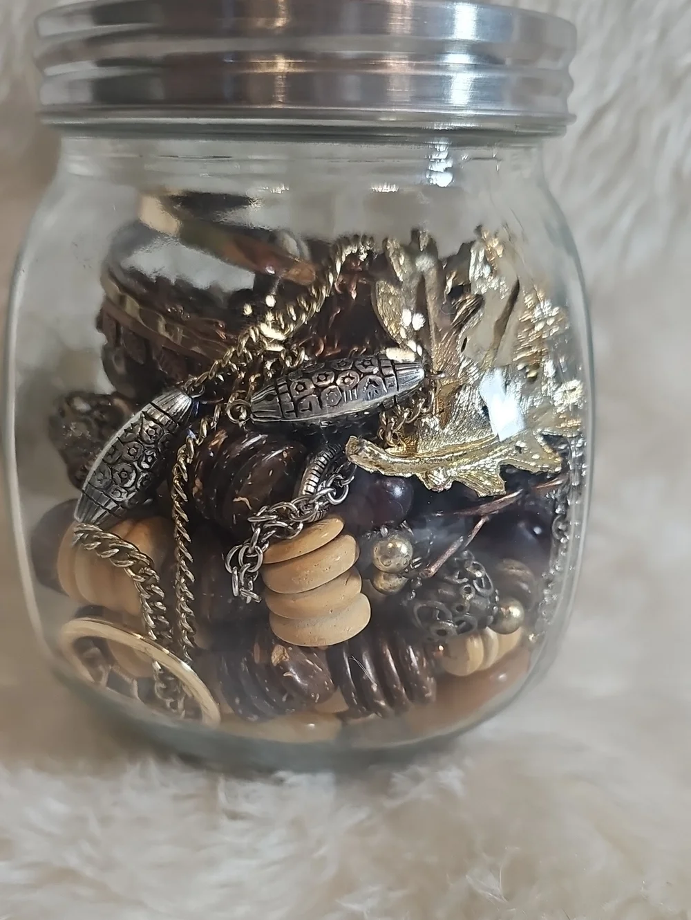Boho Fall Jewelry Jar Wearable Mixed Costume Jewelry Lot